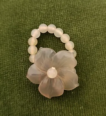 Lola Rose Glass Flower Ring - Pale Grey • £20