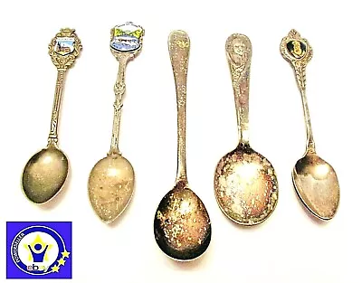 Souvenir Spoons 1877 Gerber Singapore Kolnarh California (LOT OF 5) • $10