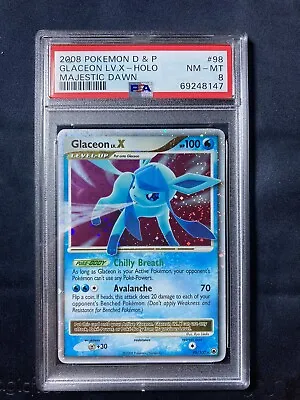 $3.25 • Buy Pokémon Glaceon Lv X PSA 8 NM Mint - Diamond & Pearl Majestic Dawn
