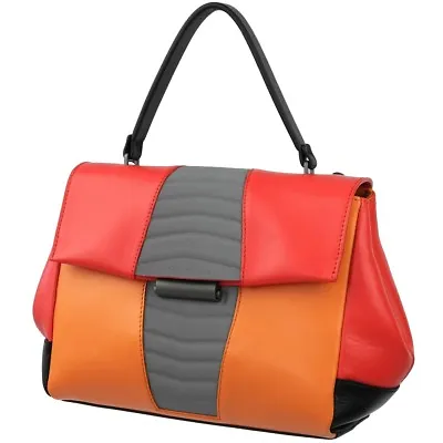 Mandarina Duck Ladies' Handbag Leather Shoulder Colourful Red Orange Black New • $395.19