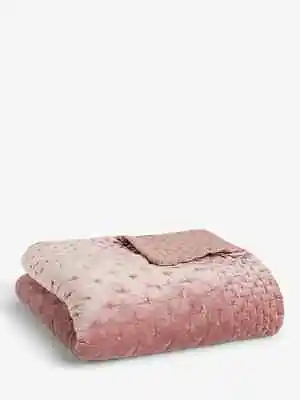 John Lewis Boutique Hotel Velvet Stitch Quilted Bedspread Rosa L260 X W250cm • £149.99