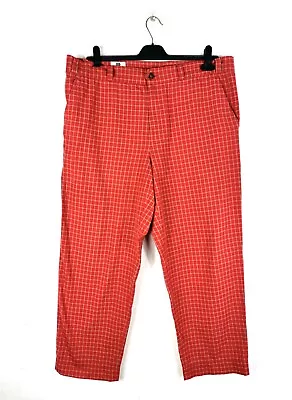 Dries Van Noten Red Check Oversized Pants Trousers Size 50 Luxury Avant Garde • $150