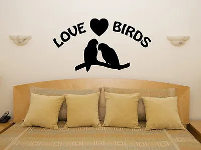 Love Birds Heart Motto Quote Bedroom Living Room Decal Wall Art Sticker Picture • £21.33