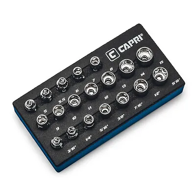 Capri Tools 1/4 In. Drive Master Universal Socket Set Metric & SAE 19-Piece • $89.99