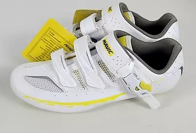 NWOB - Mavic Womens White Yellow KSYRIUM ELITE II Cycling Shoes Sneakers Sz 7 • $49.99