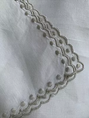 Vintage Madeira White Organdy 6 Rectangular Placement Linen Applique Dots • $38