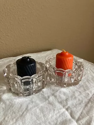 2 Vintage Glass Candle Holders • $8