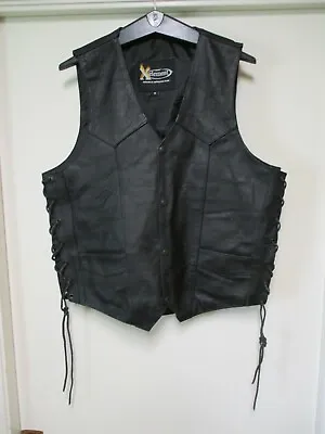 $19.95 • Buy X Element - Live To Ride / Ride To Live - Black Leather Motorcycle Vest  - Med.