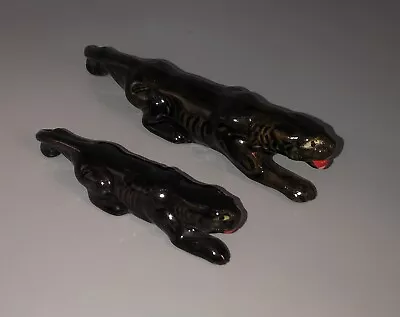 Vintage Pair Of Hand Painted Black Panther Figurines Made In Japan • $18.99