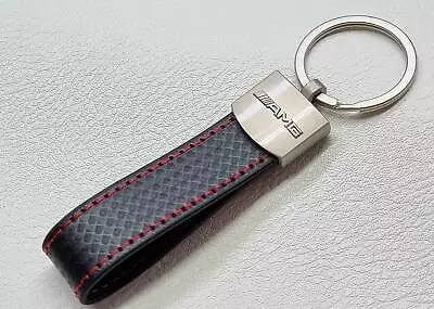 Amg Keychain Leather Carbon Keyring Mercedes Logo Car Accessories Gift For Men • $14.78