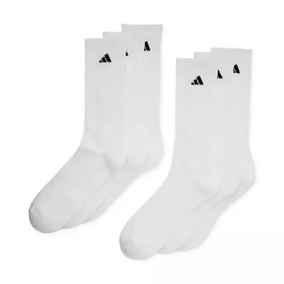 Adidas Athletic Climalite Cushioned Crew Socks (6 Pairs) - One Size - White • $42.95