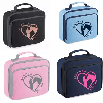 Personalised Heart Design Horse & Rider Print Cooler Bag Insulated BPA Free • £14.99