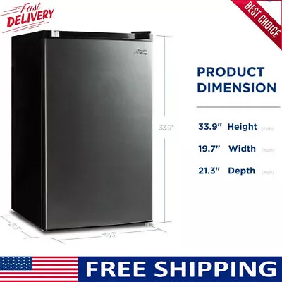 4.4 Cu Ft 1-Door No Freezer Mini Fridge Stainless Steel Look E-Star ARM44A5AS US • $106.41