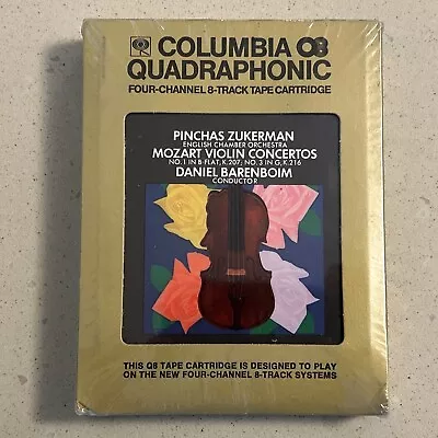 SEALED QUAD Pinchas Zukerman  Mozart Violin Concertos  8-Track Tape QUADRAPHONIC • $14.95