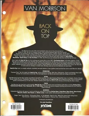 VAN MORRISON Vintage 1999 PROMO TRADE AD Poster For Back On Top CD  MINT 8.5x11 • $24.99