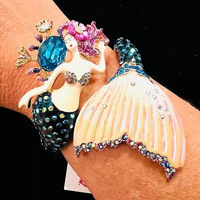 Betsey Johnson Mermaid Hinged Bangle Bracelet • $109.99