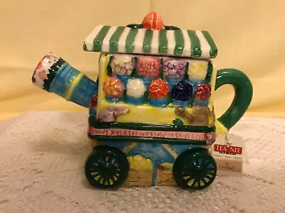 Tee Nee Flower Cart Teapot Tea For One  Collectible • $9.95