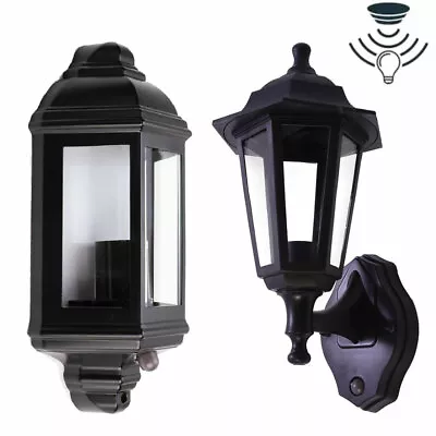 E27 Half Full Lantern Outdoor Coach Traditional Dusk Dawn Photocell Sensor Light • £27.89