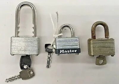 Master Lock Padlocks With Keys (Lot Of 3) • $20