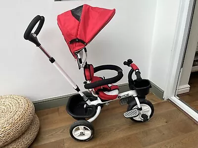 HOMCOM 4-in-1 Baby Tricycle Kids Trike Detachable W/ Canopy Red RRP £75 • £24