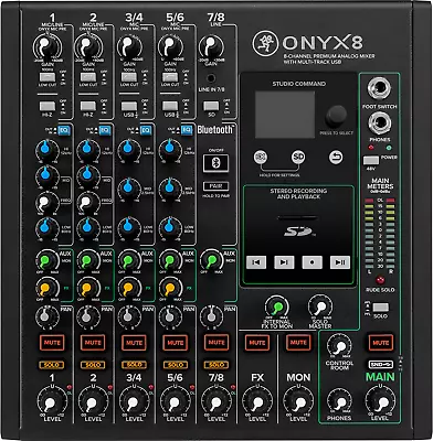 Mackie Onyx8 Mixer - 8-Channel Premium Analog Mixer With Multitrack USB • £399