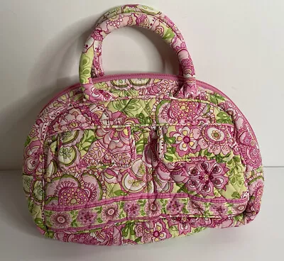 Vera Bradley Small Bowler Satchel Petal Pink Print Two Snap Close Front Pockets • $14.95