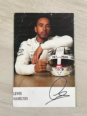 Damaged F1 Mercedes AMG  Lewis Hamilton Printed Signed Print Driver Card • £1