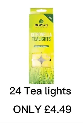 24 X Citronella Tealight Candles Mosquito Fly Insect Repeller Citrus Fragrance • £4.49