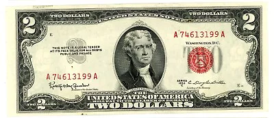 1953-C Series $2 Dollar Bill Red Seal Note - CU • $15.50