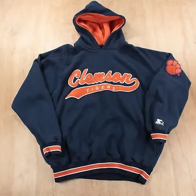 Vtg STARTER Hoodie Sweatshirt XL Clemson Script Embroidered 90s 00s Y2k • $58