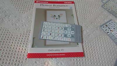 Husqvarna Viking Designer II 2 #15 FLOWER ROMANCE Embr Stitch D-Card And Book • $99.95