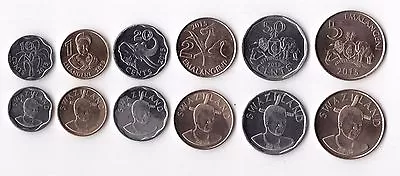 $5 • Buy Swaziland 6 Dif Unc Coins Set 10 Cents - 5 Emalangeni 2015 Year