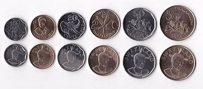 $5 • Buy Swaziland 6 Dif Unc Coins Set 10 Cents - 5 Emalangeni 2015 Year