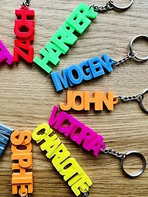 Personalised Key Ring Key Chain 3d Printed Customisable.  Parties Name Keyring • £42.50