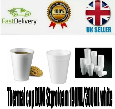 £15.99 • Buy THERMAL Styrofoam Insulated Cup For Hot Or Cold Drink 190ml/300ml Pack Of 25