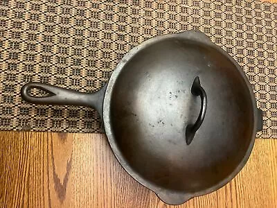 Large Unmarked Wagner Cast Iron Chicken Fryer Deep Skillet • $82