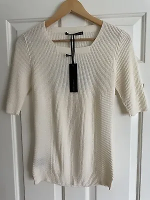 D’Exterior Luxury Wool Knitted Top Jumper L New With Tags Made In Italy Harrods • $30.98