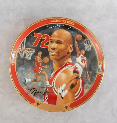 Michael Jordan  RECORD 72 WINS  Plate By Upper Deck And Bradford Exchange • $21
