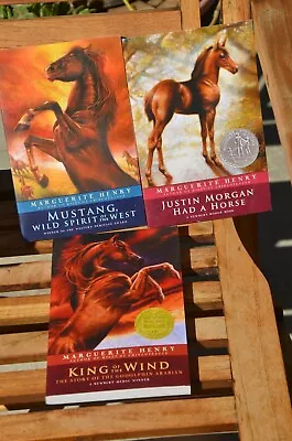 Set Of 3 Marguerite Henry Horse Books: Justin Morgan Mustang King Of Wind • $12