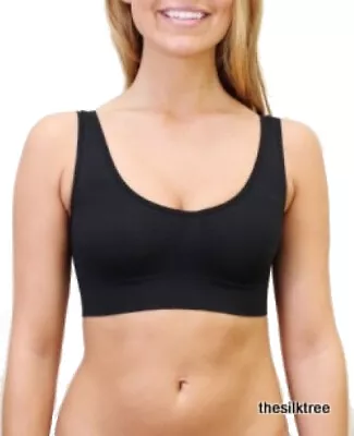 Womens Seamless Comfort Non-Wired Unpadded Bra Stretch Crop Top   Free P&P • £3.99