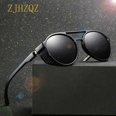 $17.75 • Buy Mens Vintage Openwork Steampunk Polarised Sunglasses Round Retro Pilot Eyewears