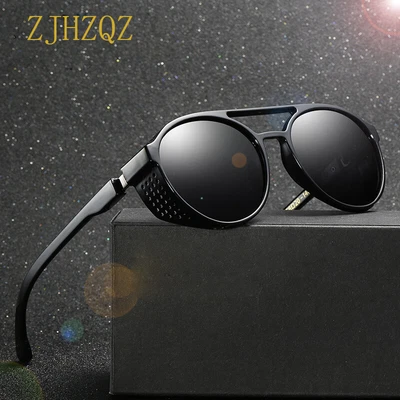 $18.69 • Buy Mens Vintage Openwork Steampunk Polarised Sunglasses Round Retro Pilot Eyewears