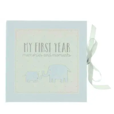 Blue Record Memory Book My First Year Keepsake Baby Shower Gift Boy Memories • £13.99