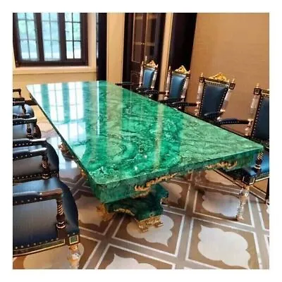 Malachite Dining Table Top Gemstone Marble Counter Top Table Hallway Home Decor • $543.79