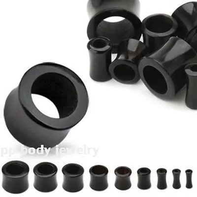 PAIR Black Buffalo Horn Double Flared Tunnel Ear Plugs • $8.47