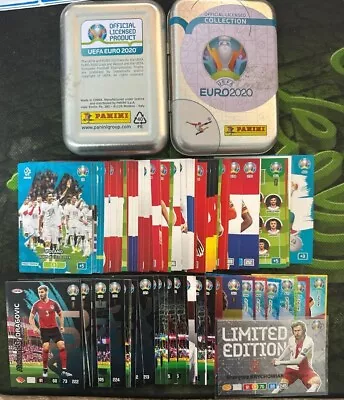 Panini Adrenalyn Xl Uefa Euro 2020 Empty Mini Tin + 100 Cards Inc Foil & Limited • £9.95