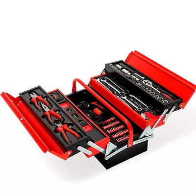 BULLET 118pc Tool Kit Box Set Metal Spanner Household Organizer Toolbox Socket • $130.90