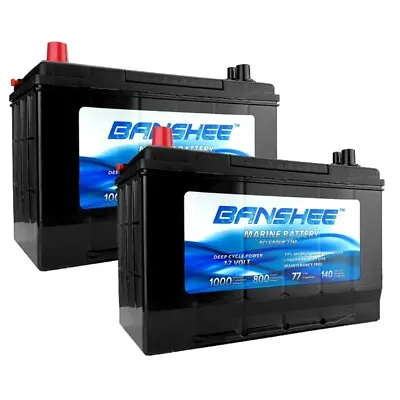 QTY 2 Banshee Marine Battery Group Size 27-12V 77Ah 800 CCA • $435.88