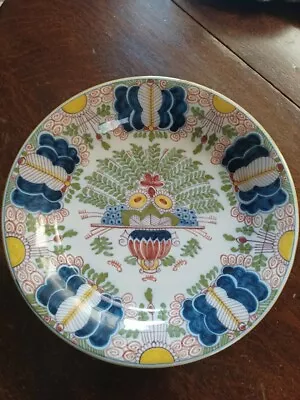 Makkum Tichelaar Large Decorative Delft Pottery Peacock Plate 11  Excellent  • $109