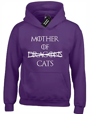 Mother Of Cats Hoody Hoodie Funny Game Of Cat Lover Thrones Dragons Khaleesi • £16.99